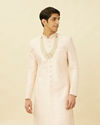 Rosewater Pink Ogee Patterned Sequined Sherwani Set image number 0